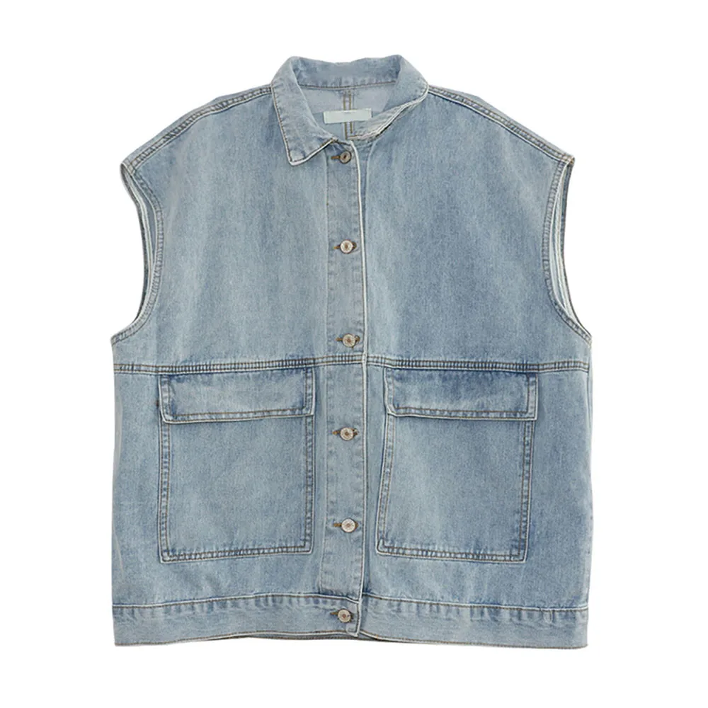 

WSYORE Spring and Autumn Large Size Denim Vest Jacket Women Korean Style Casual Loose Wild Female Student Denim Vests NS2819