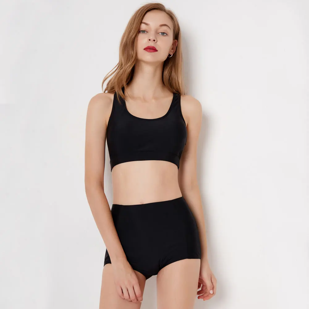 Женский комплект из трех предметов купальный костюм с высокими шортами защитой