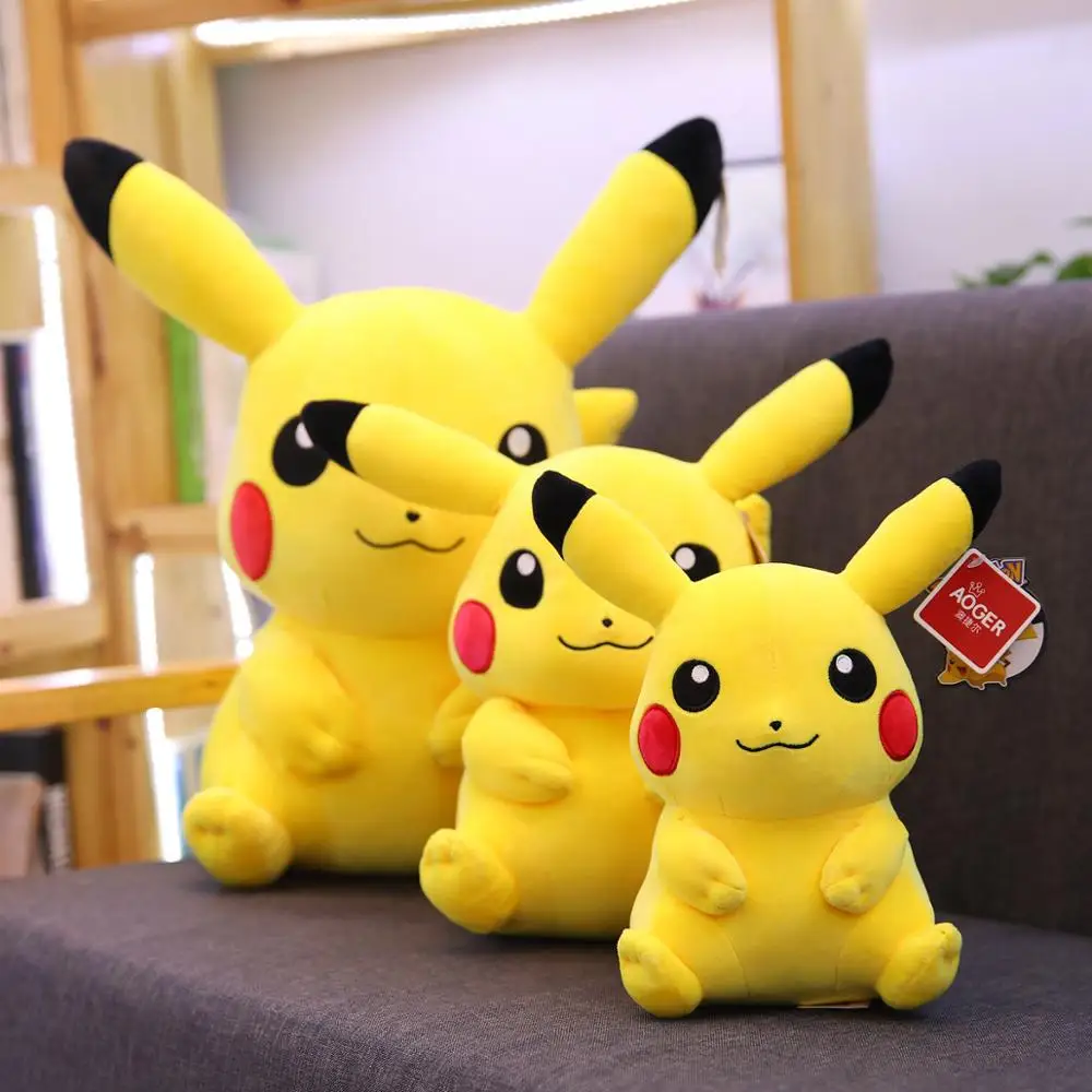 

Big Size Pikachued Plush Doll Cute Anime Cartoon Pillow Yellow Elf Stuffed Toy Decoration Christmas Gift For Kids