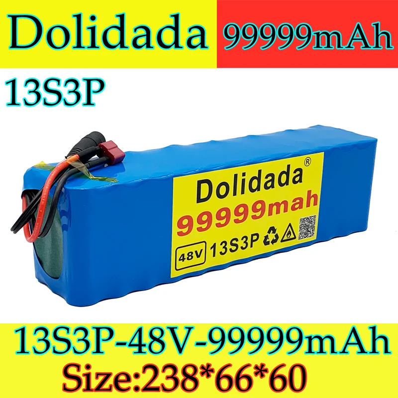 

2021 Новый 48 В 99.999ah 1000 Вт 13s3p 48 В 18650 литий-ионный аккумулятор для 54,6 в электрического велосипеда скутера с BMS