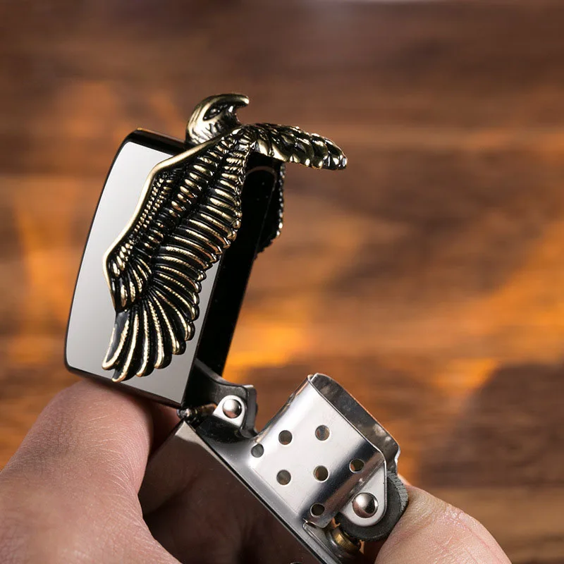 Орел лидер Черный лед керосин Чистая медь Зажигалка креативные ветрозащитные