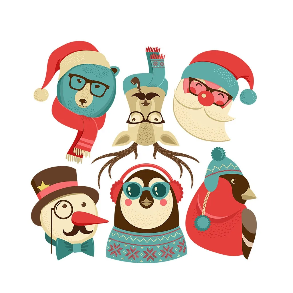 Рождественские наклейки для стен цветные креативные дома сделай сам дверей и