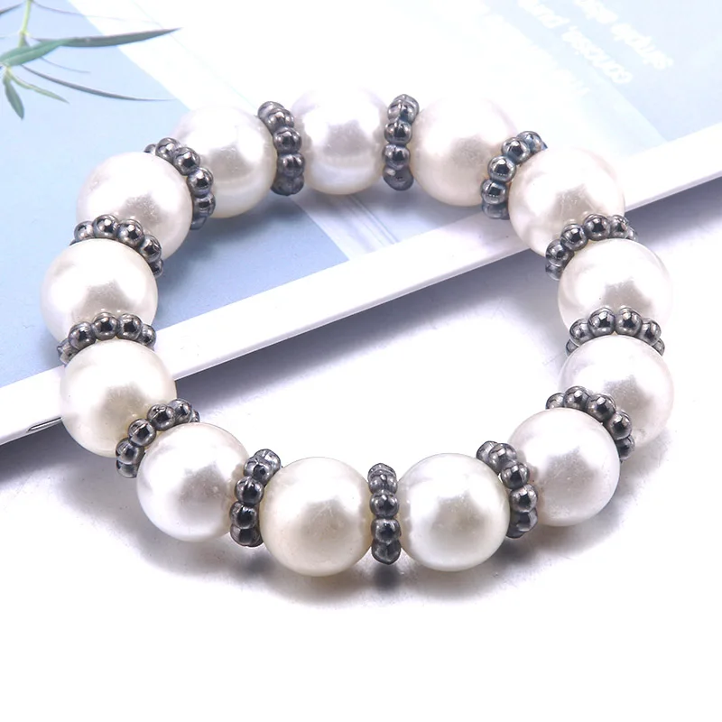 

High Quality Pearl Resin Bracelet Fashion Buddha Bracelet Natural Stone Round Bead Elastic Cord Men's and Women's Yoga Bracelets