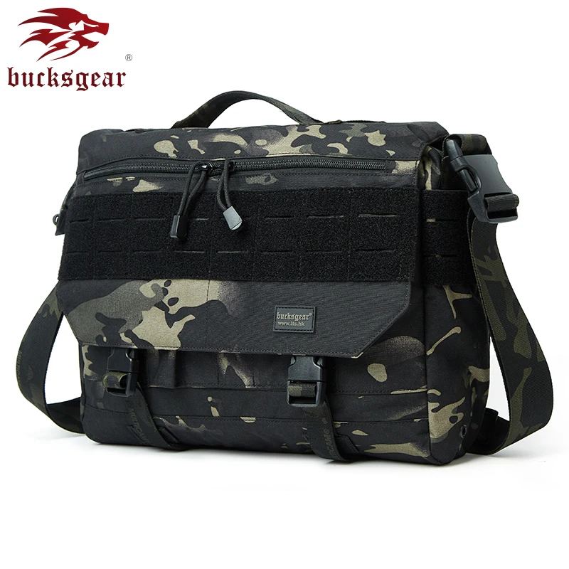 Tactical Camouflage Messenger Bag Sling Bag Nylon Waterproof Laser Cutting Multifunctional Durable Outdoor Sports Handy enlarge