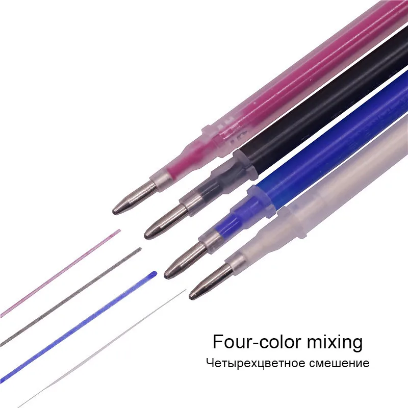 Four-color mixing 100 шт стираемые ручки длина 111 мм диаметр 6 мм флэш-гелевые ручки кожа ткань маркировочные ручки водорастворимые цветные заправки - Цвет: Four-color mixing