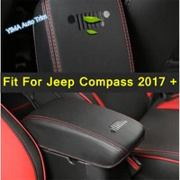 lapetus auto styling middle armrest storage box holster protection pad mat cover trim fit for jeep compass 2017 2018 2019 2020