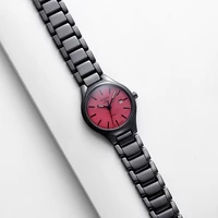 oupai 2021 new arrival black ceramic watch women coral red limited design waterproof fashion and elegant small wristwatch lady