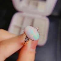 simple stylish personality 100 real and natural opal ring 925 sterling silver opal ring