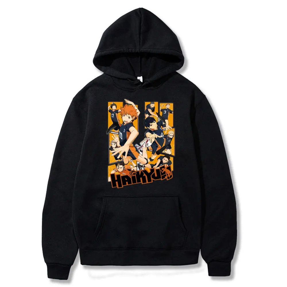 

Anime Haikyuu hoodie mens Karasuno Fly High Spring and Autumn Hooded Pullover Street Hip Hop Harajuku Hoodie men Polar fleece