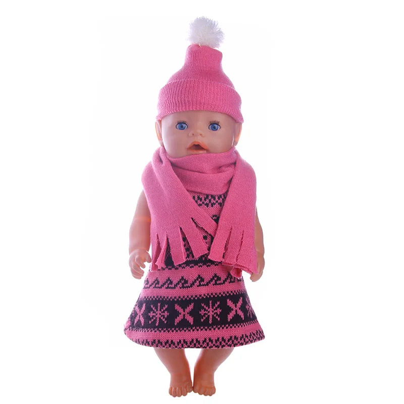 Шерстяной шарф ручной работы вязаная шапка с кисточками для 18 дюймовой