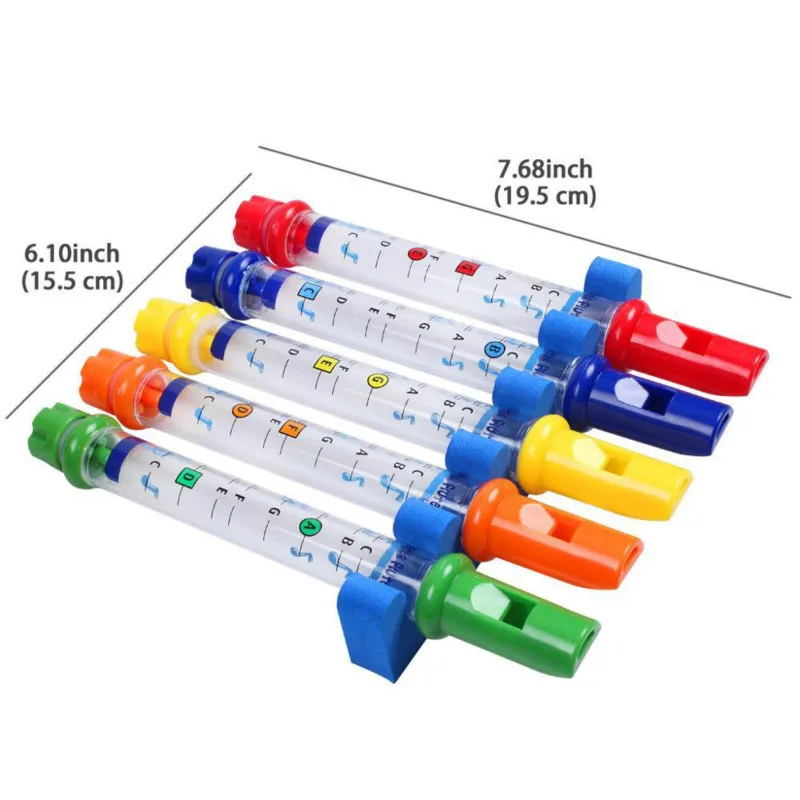

5pcs Water Flute Toy Kids Children Colorful Water Flutes Bath Tub Tunes Toys Fun Music Sounds Baby Shower Bath Toy