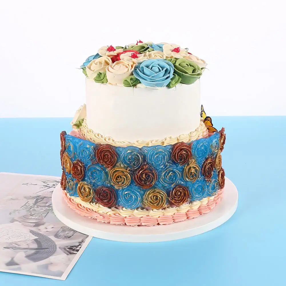 

DIY Fondant Broken Flower Surrounding Silicone Mold, Retro Imitation Pearl Rose Flower Cake Decorating Silicone Mold