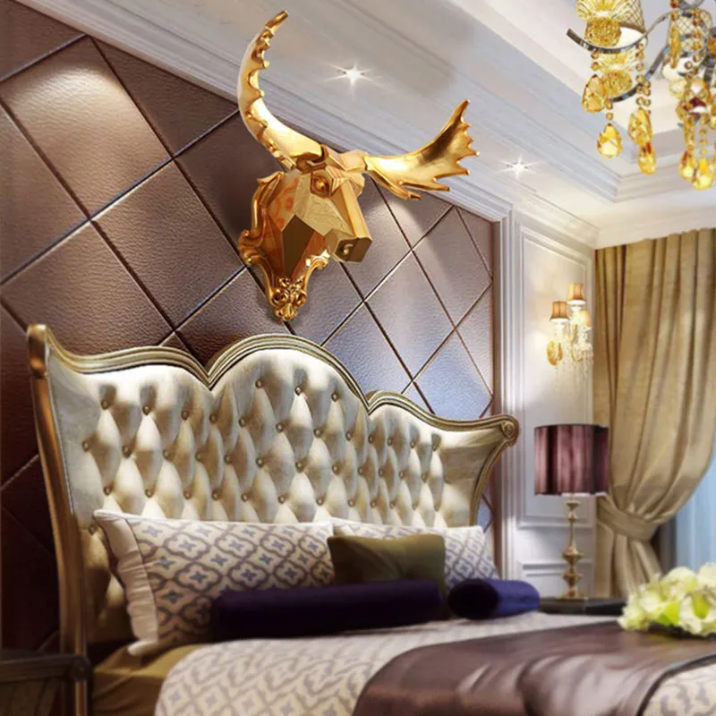 

European Style Lucky Deer Head Wall Hanging Creative Stereoscopic Geometry Animal Head Entryway Living Room Hangings X4822