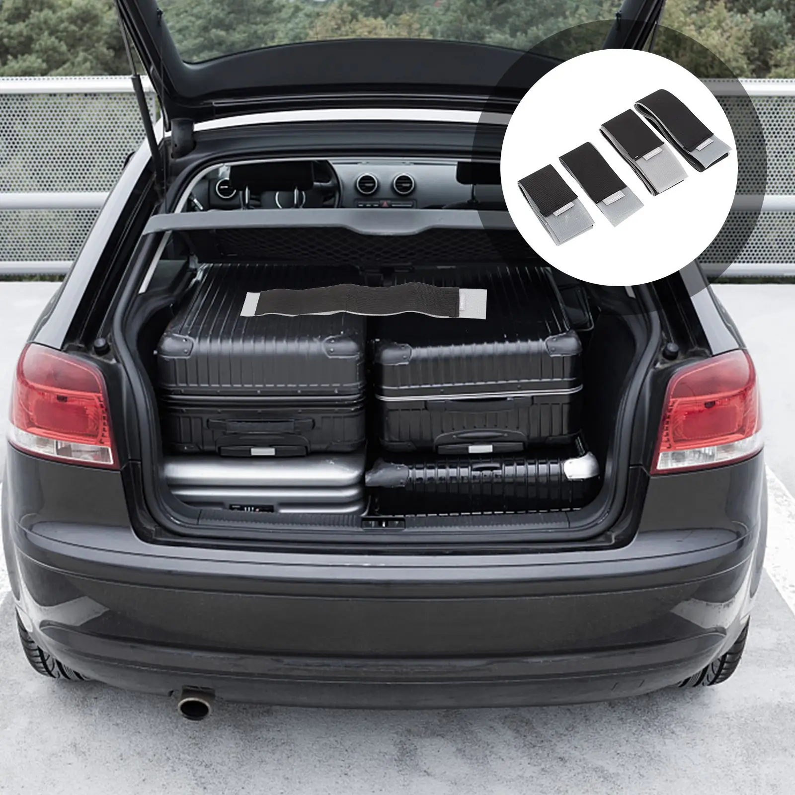 

4 pcs Organizer Strap Fixed Elastic Band Car Trunk Stowing Bandage Magic Sticker 1 PC Band Belts Useful Car Interior Accessory