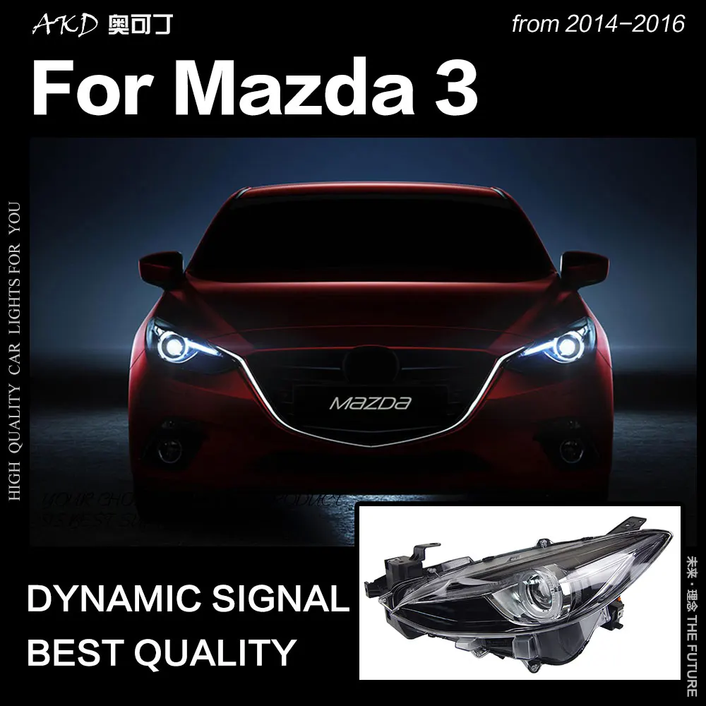 АКД стайлинга автомобилей для Mazda 3 фары 2014-2016 Mazda3 Axela светодиодный задний фонарь