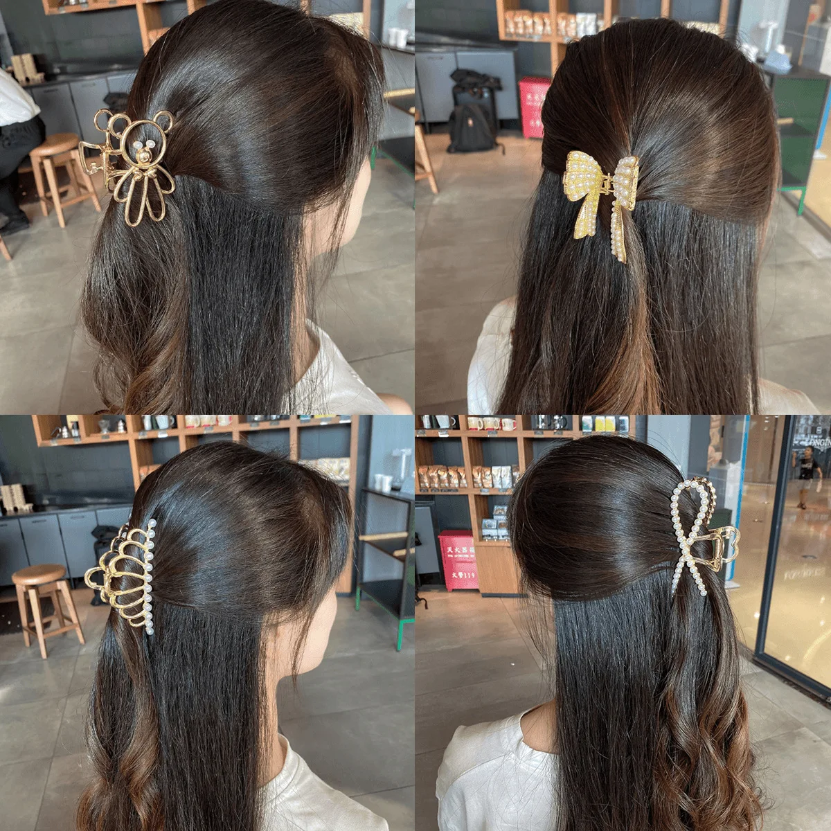 

New Hair Claw Hollow Metal Bear Hair Clip Simple Hair Accessories Fashion Hairpin Vintage Hair Clips Women Headband Hollow Clips
