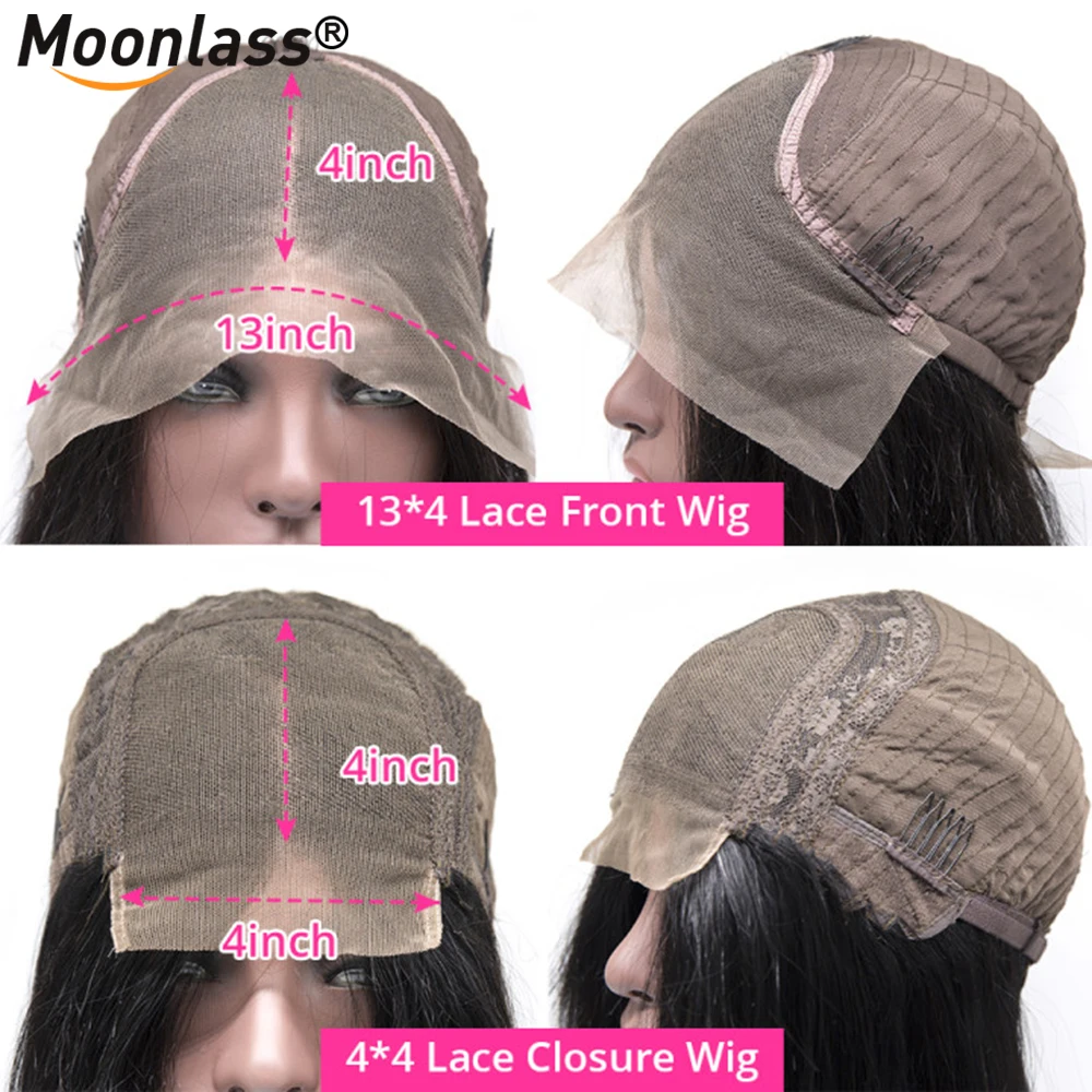 

Moonlass Straight Bob Wig Brazilian Remy Human Hair For women Ginger Color Baby Hair Lace Wig With Transparent Closure