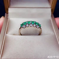 kjjeaxcmy boutique jewelry 925 sterling silver inlaid natural emerald gemstone ladies ring support detection popular