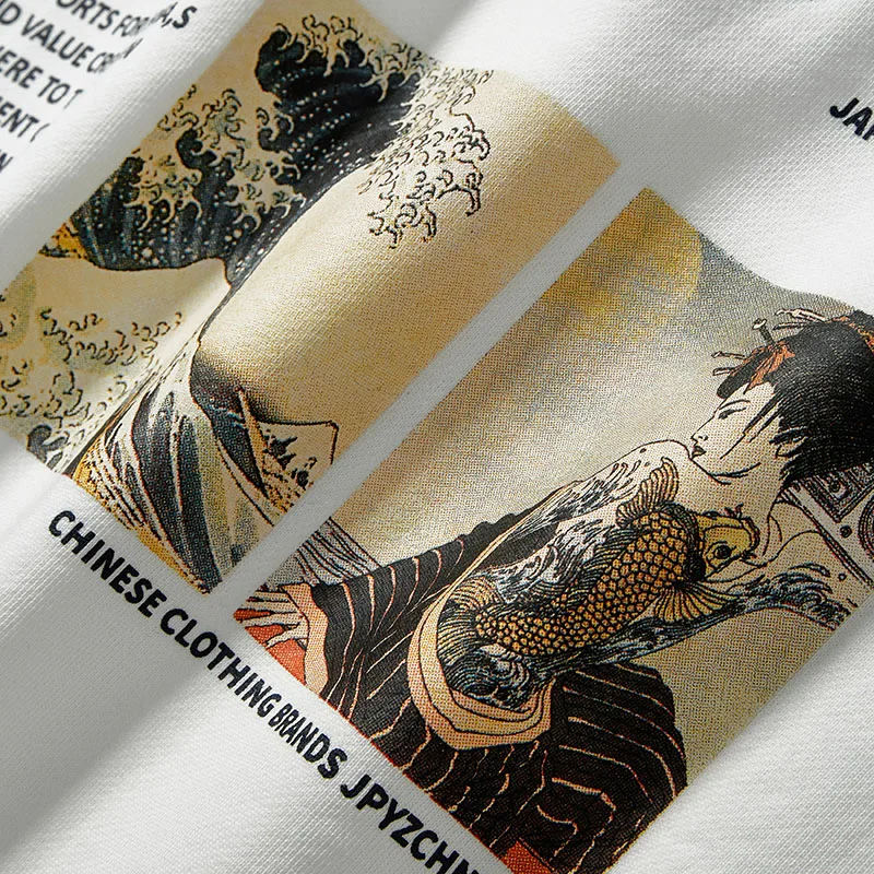

Harajuku Japanese Ukiyoe Seawave Girl Print Sweatshirts Hoodies Streetwear Mens Hip Hop Fashion Casual Pullover Tops Japan Style