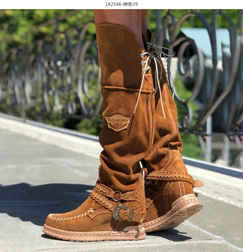 

Женские сапоги до колена, женские короткие сапоги, теплая обувь в стиле ретро, дышащие сапоги, женская обувь