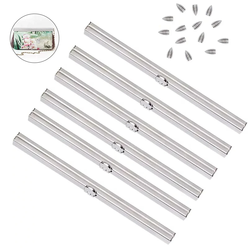 

LMDZ 6 Pcs 7.48Inch Metal Purse Bag Frame Kiss Clasp Lock With Comfortable Grip Purse Wallet Frame Clasp For Bag Supplies