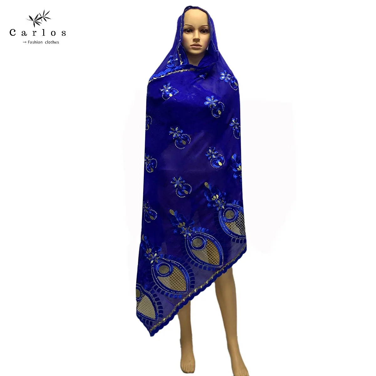 2022 Hot Sales Muslim Big Size Scarf 100% Cotton Embroidery African Women Hijab Dubai on Wholesale price | Тематическая одежда и
