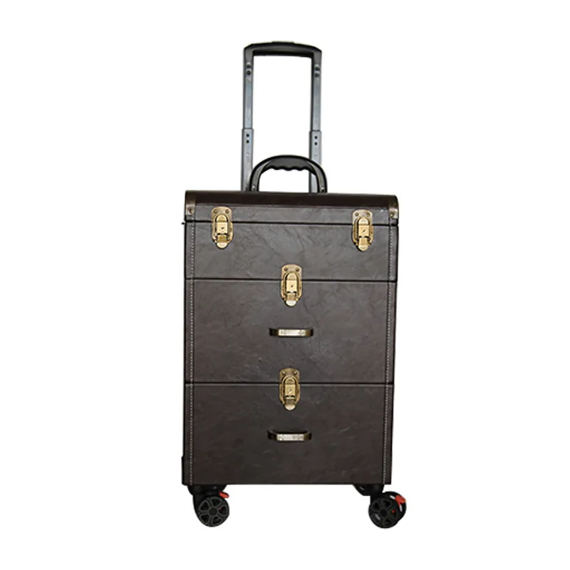 Чехол для косметики на колесиках винтажная косметичка чехол большой вместимости