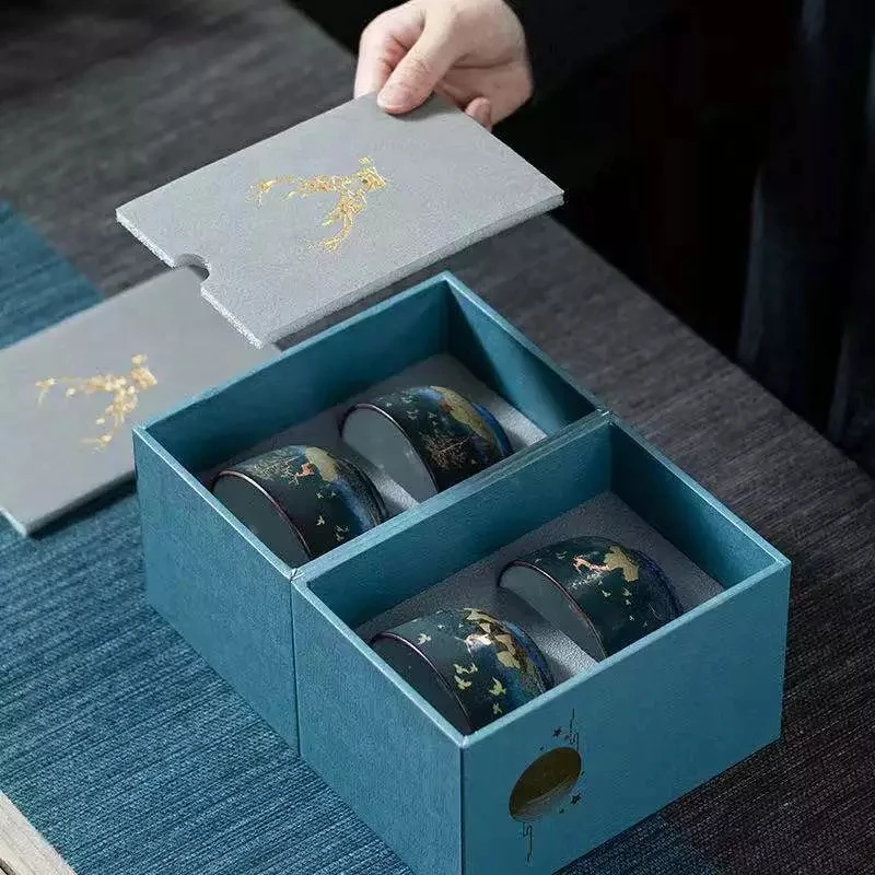 

Японская керамическая чайная чашка кунг-фу, чайная чашка с ароматизатором, чашка, Подарочная коробка, искусственный чайный набор, церемониа...