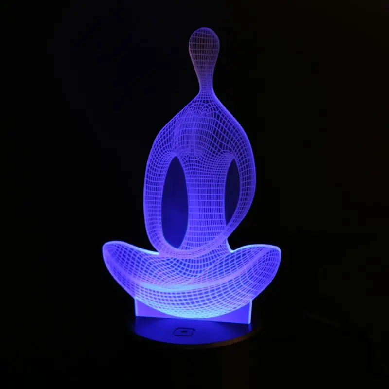 

2021 New 3D illusion Yoga Meditation Night Light 7 Color Change LED Desk Table Lamp Toys