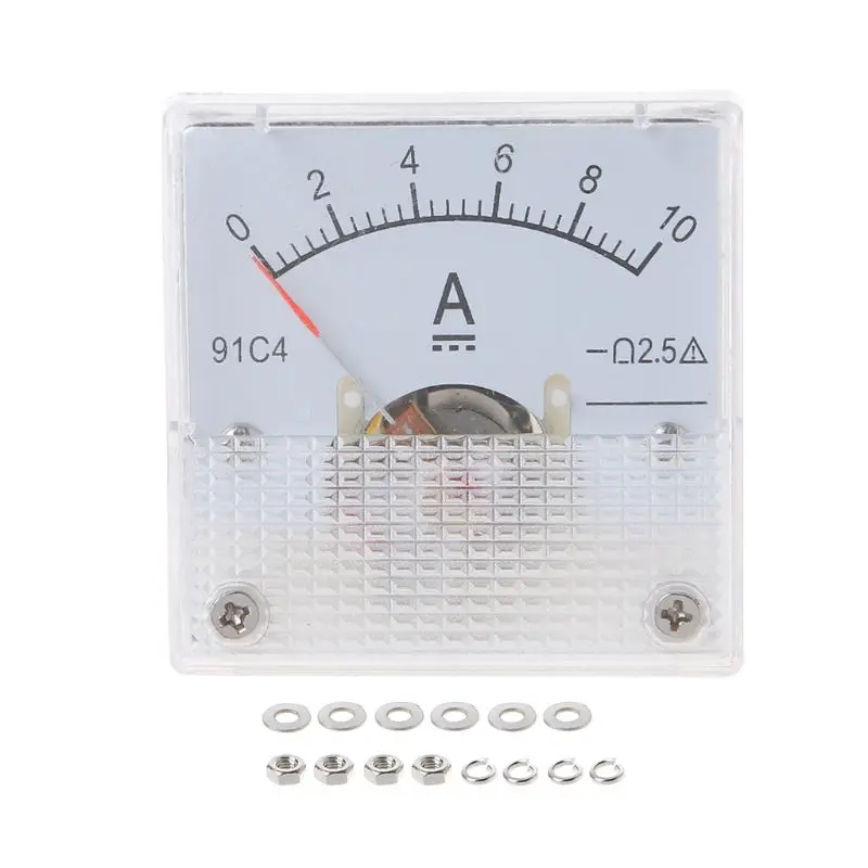 203C 91C4 Ammeter DC Analog Current Meter Panel Mechanical Pointer Type 1/2/3/5/10/20/30/50/100/200/300/500mA A