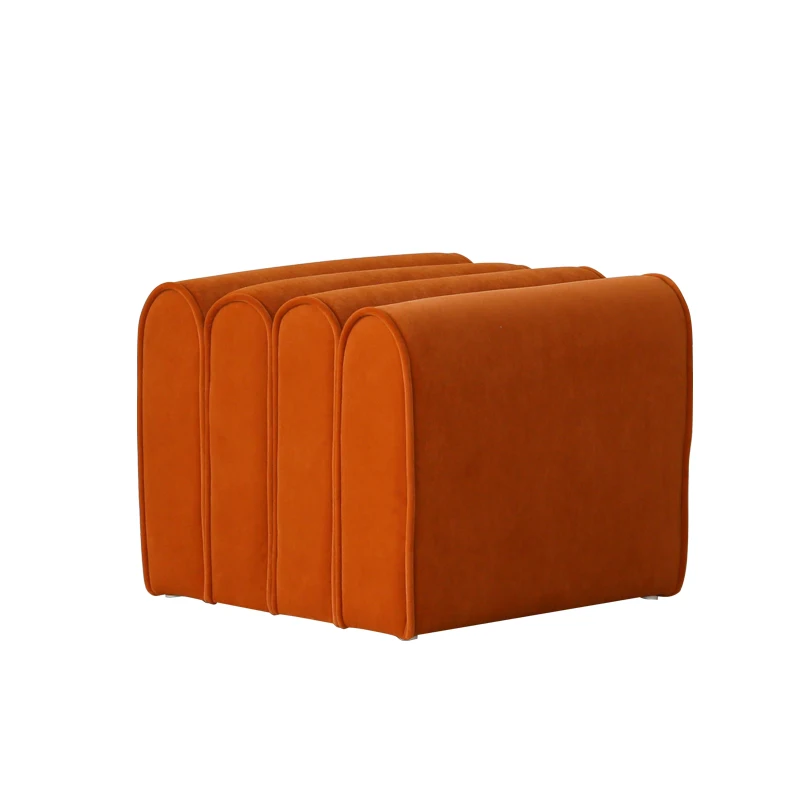 

Custom Single Double Soft Flannel Velvet Ottoman Stool Footrest Shoes Changing Stool chair living Bed Room pouf Dressing Seat