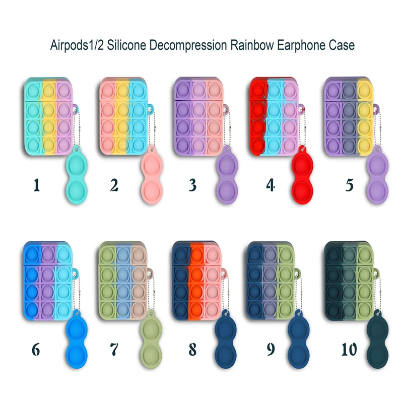 

3D Push it Bubble Fidget Earphone Case For Airpods Pro Silicone Soft Tpu Protective Cases For Airpods 1 2 3 Cover