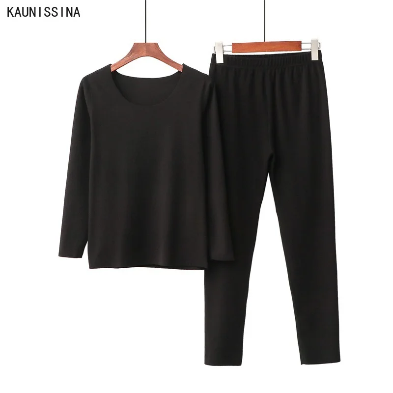 

Женское термобелье, пижамный комплект, одежда для сна, нижняя рубашка для дома, осенне-зимние теплые комплекты нижнего белья, Женские кальсо...