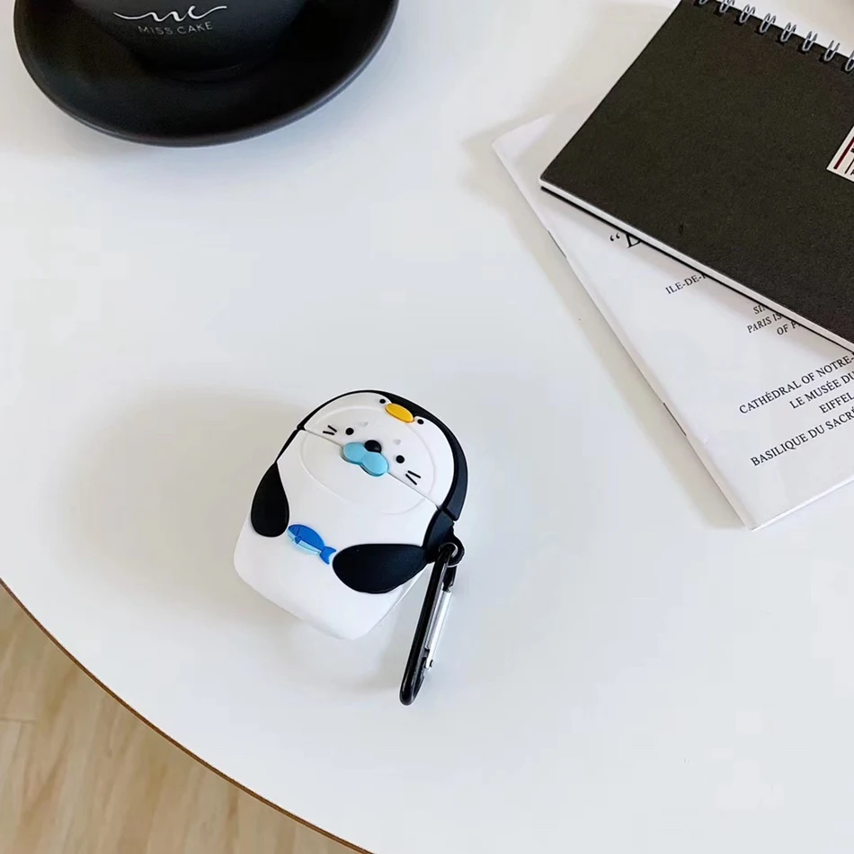 3D чехол для наушников s для AirPods, силиконовый чехол с милой собачкой из мультфильма, чехол для Apple Air pods 2, забавный чехол для наушников, кольцевой ремешок