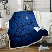 starry night sky tree printed velvet plush throw blanket bedspread for kid girl sherpa blanket couch quilt cover