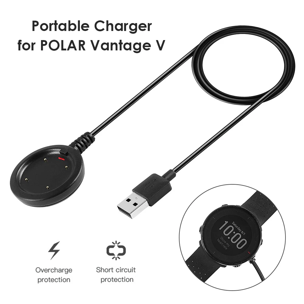 

1m USB Charging Cable Watch Charging Stand Station Accessories for Polar Grit X / Ignite / Vantage V / Vantage M Charger Cord