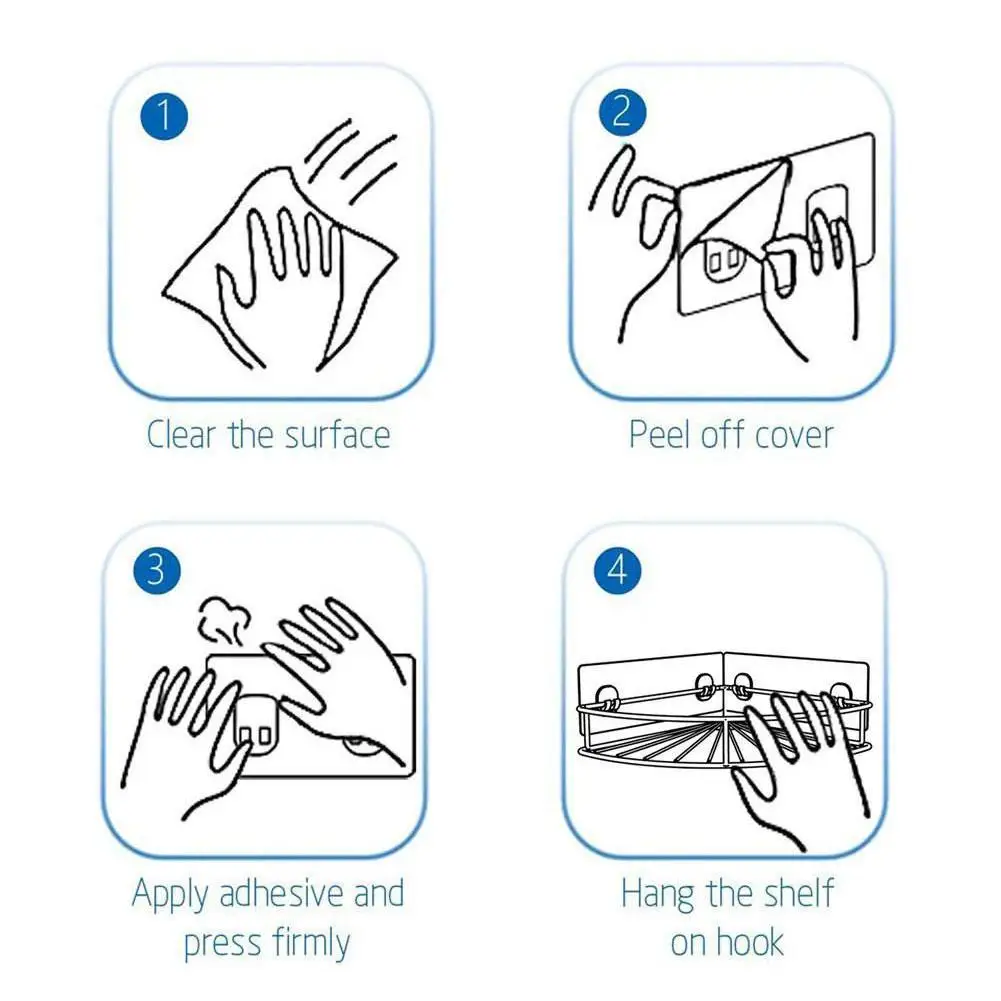 

1PC Steel Storage Rack Punch-free Singer Layer Triangle Wall Mounted Storage Shelf Bathroom Kitchen Accessories