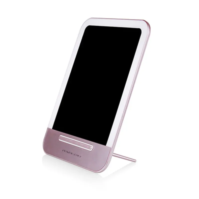 

2021 New Touchpad Led Cosmetic Mirror USB Portable Make Up Light LED Pink Mirror with Lighting for Girlfriend Wife Birthday Gift
