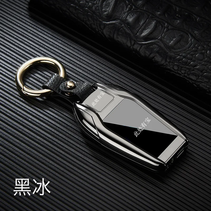 Новая модель ключа автомобиля Отопление Проводная Зажигалка светодиодный освещение USB прикуриватели экран дисплей перезаряжаемая плазменная зажигалка - Цвет: 2