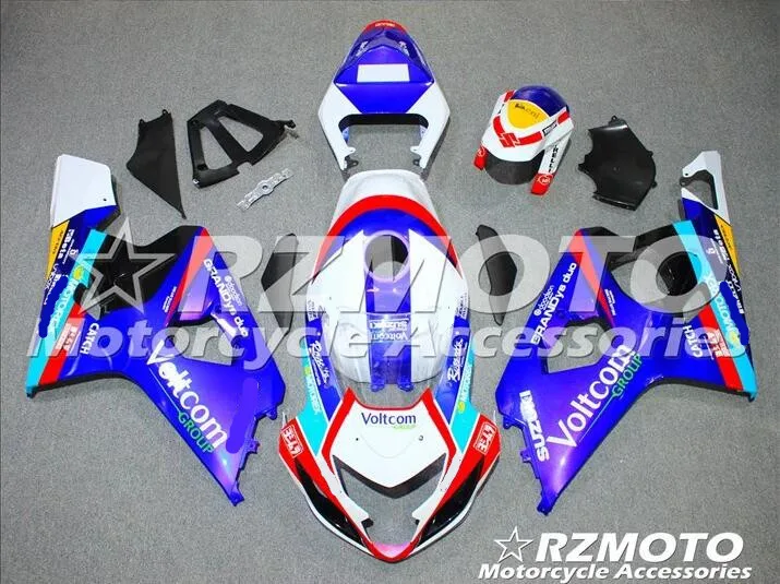 

ACE KITS New ABS Injection Fairings Kit Fit For SUZUKI GSX-R600 GSX-R750 K4 2004 2005 GSX-R600 04 05 Blue Red T1