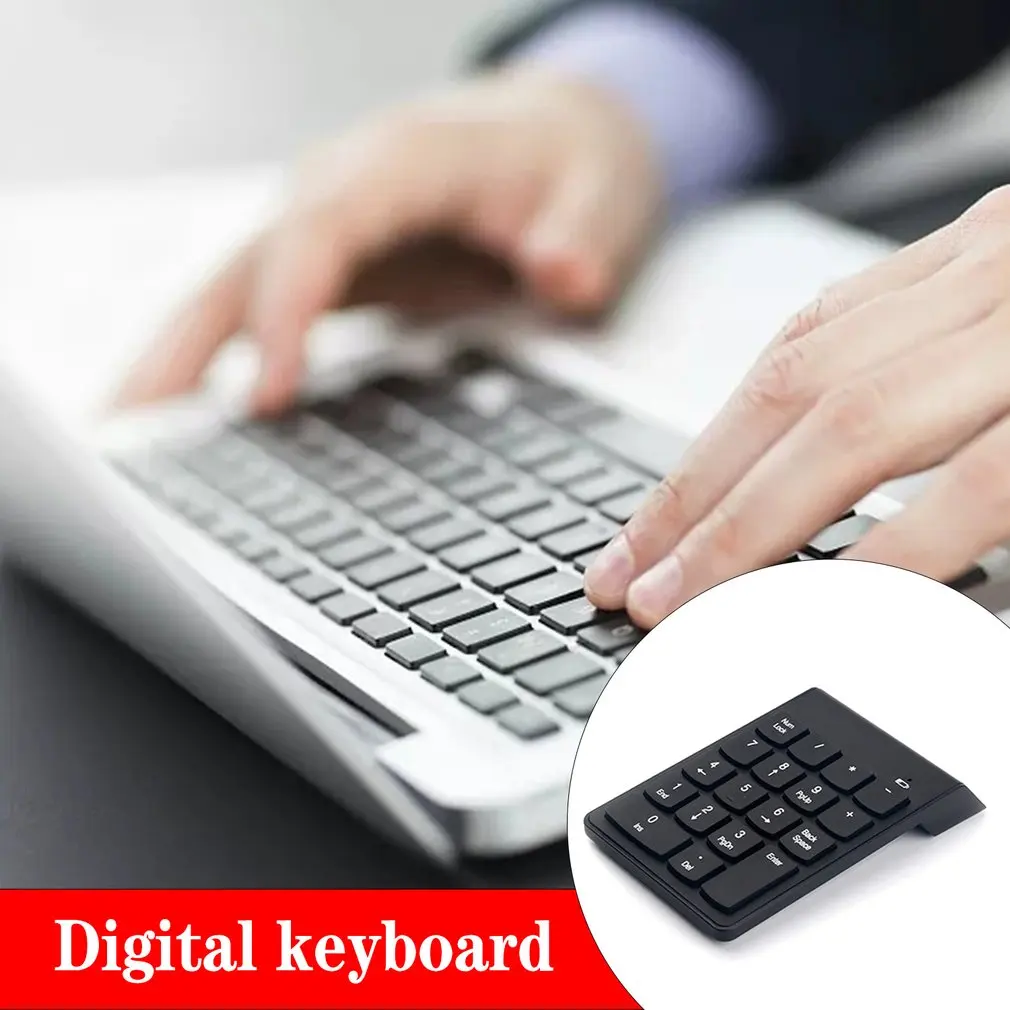 2 4G Беспроводной клавиатура 18 клавиши USB калькулятор компьютер мини цифровая