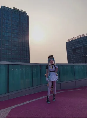 

Anime Kagura Mea Cosplay Costume Anime Maid Dress Black/White Dress+Cloak Leader Uniform halloween costumes for women