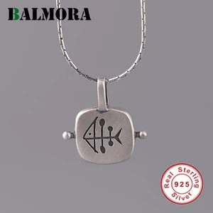 BALMORA 925 Настоящее Стерлинговое серебро подвеска ввиде цветка лотоса для женщин Lover Ретро оригинальный уникальный Шарм ювелирные аксессуары без цепи