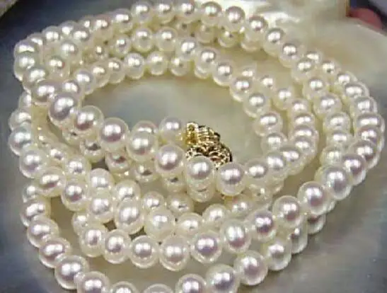 Ювелирные изделия Жемчужное ожерелье оптовая продажа красивые! 7-8 мм белая