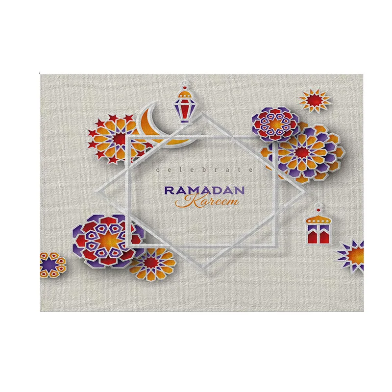 

Ramadan Placemats Linen Mubarak Dining Table Placemat Happy Eid Party Supplies Tableware Pad Coaster Coffee Tea Place Mat