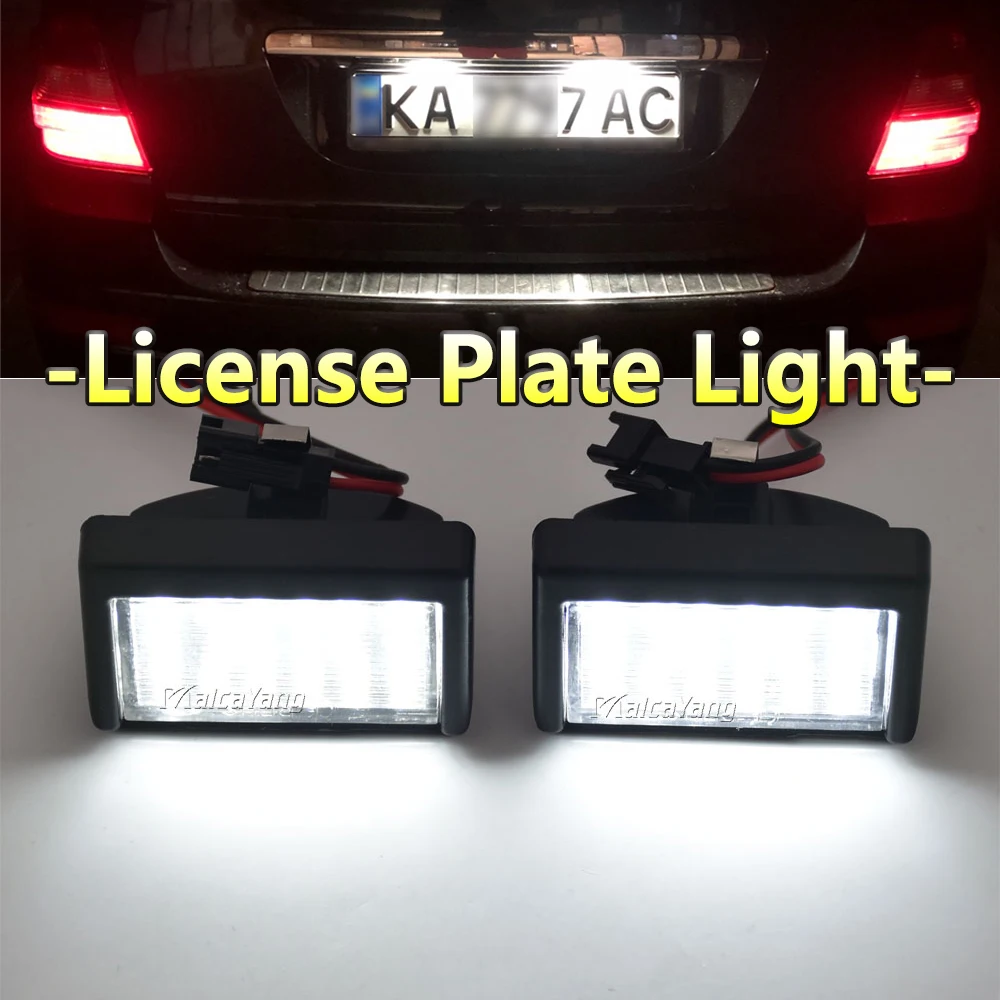 1Pair For Mercedes Benz ML-Class W164 GL-Class X164 Smart Roadster 452 White LED License Plate Light Car Number Plate Lamp