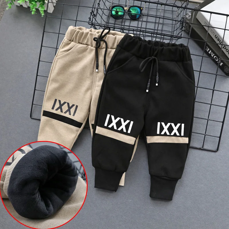Winter Toddler Pants Boys Casual Thicken Trousers Autumn For  Kids Girls Teen Children Loose Focking Pants Clothing 1-8 Years