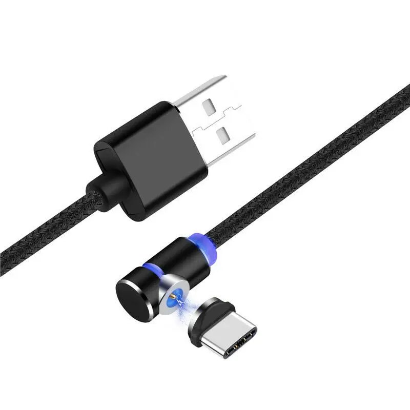 Магнитный кабель Micro Usb 1 м 2 штекер зарядного кабеля 90 градусов Тип C для быстрой зарядки IPhone Samsung huawei|Кабели