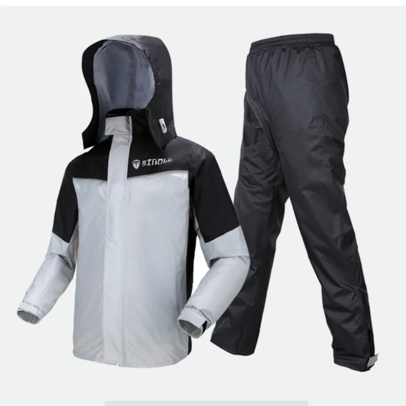

Motorcycle Men Raincoat Jacket Reusable Fashion Waterproof Rainwear Suit Cover Wet Weather Gear Veste Pluie Raincoat EB50YY