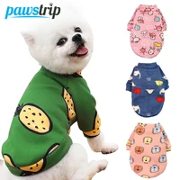 casual winter dog clothes plush warm dogs sweatshirt cartoon print puppy pullover for chihuahua teddy pet clothing ropa para